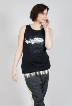 Rundholz Mainline Tops^Sleeveless Vest in Black Print