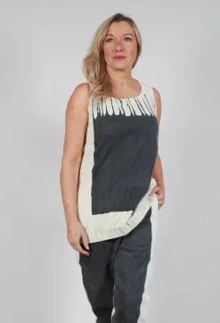 Rundholz Mainline Tops^Sleeveless Vest Top in Black Paint