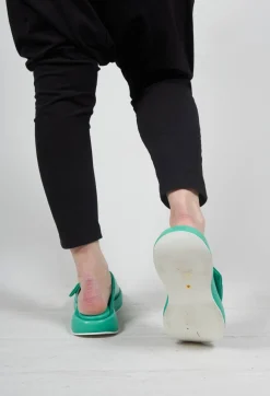Malloni Sandals^Sliders with Chunky Soles in Green