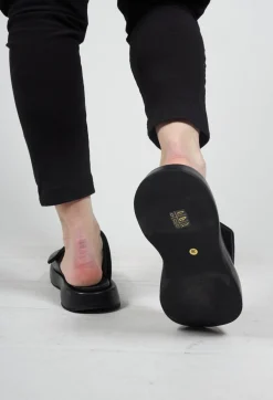 Malloni Sandals^Sliders with Chunky Soles in Black