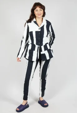 Rundholz Black Label Trousers^Slim Leg Pull On Trousers in Black Print