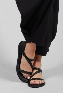 Lofina Sandals^Slim Strap Sandals in Gasoline Nero