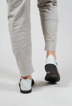 Lofina Sandals^Slim Strap Sandals in Gasoline Bianco Ottico