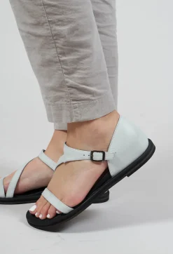 Lofina Sandals^Slim Strap Sandals in Gasoline Bianco Ottico
