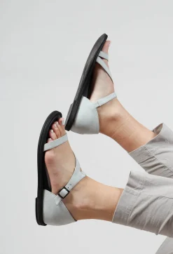 Lofina Sandals^Slim Strap Sandals in Gasoline Bianco Ottico