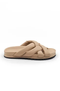 Malloni Sandals^Slip On Open Toe Sandal in Slight Cuoio