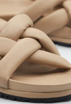 Malloni Sandals^Slip On Open Toe Sandal in Slight Cuoio