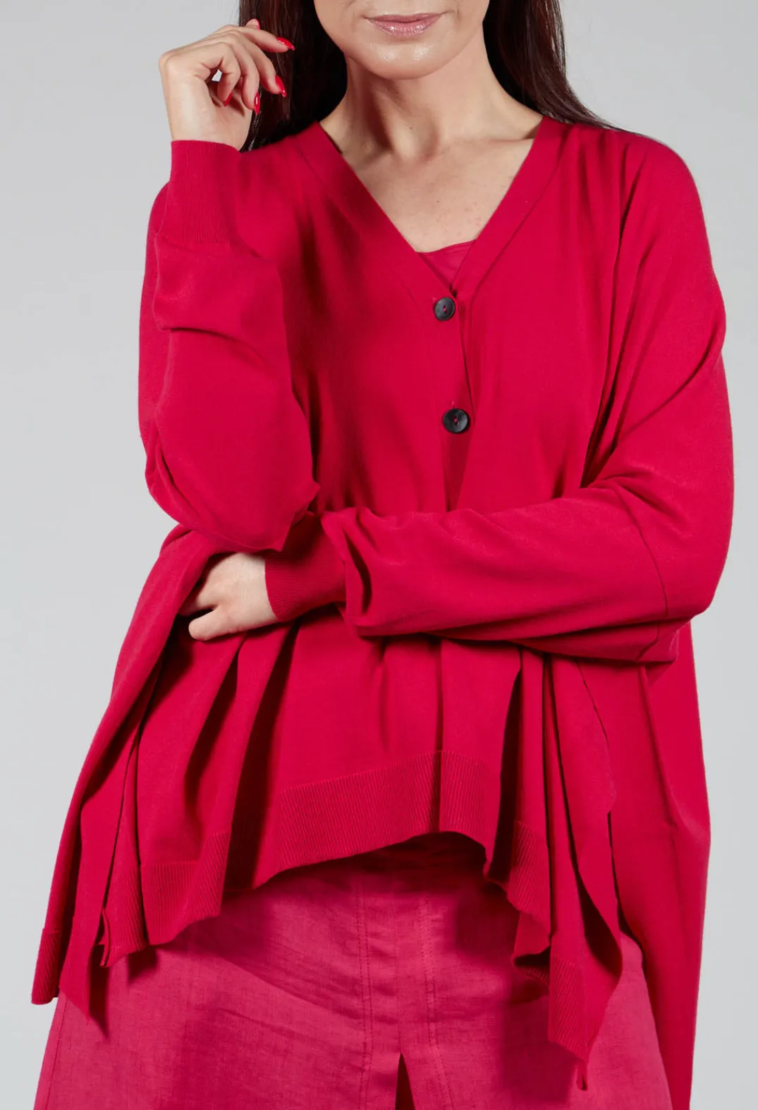 Sarah Pacini Cardigans^Slouch Cardigan in Raspberry