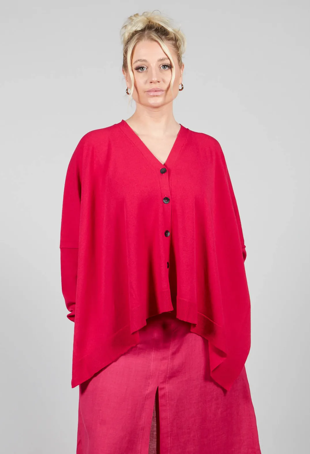 Sarah Pacini Cardigans^Slouch Cardigan in Raspberry