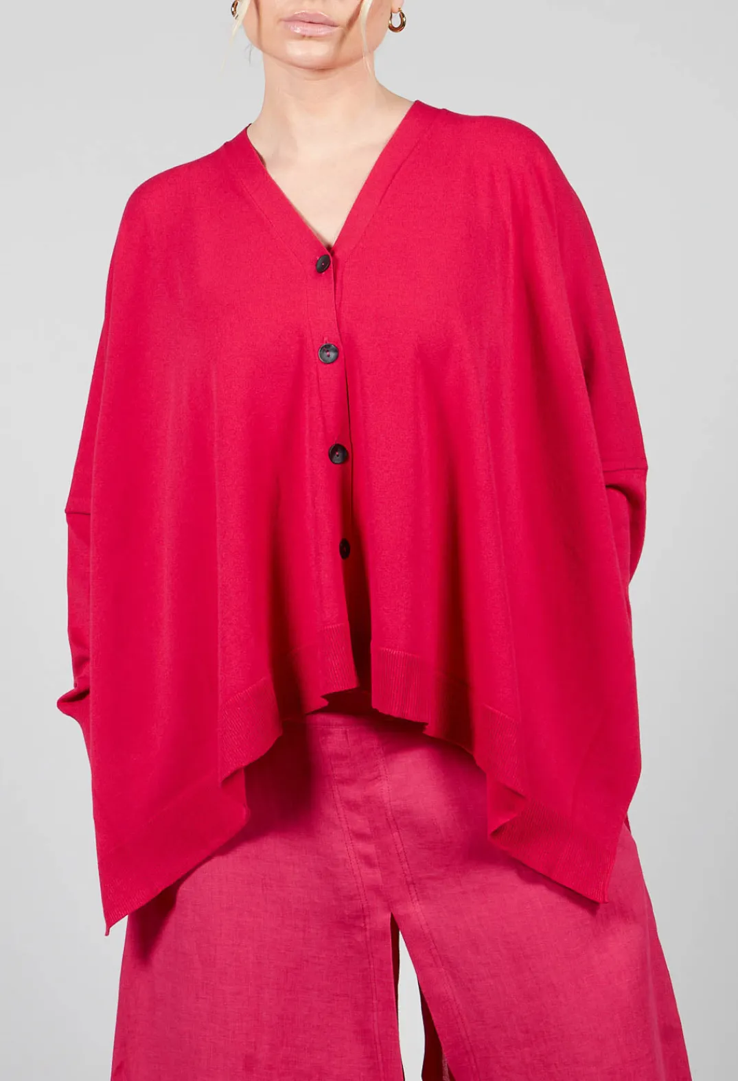 Sarah Pacini Cardigans^Slouch Cardigan in Raspberry
