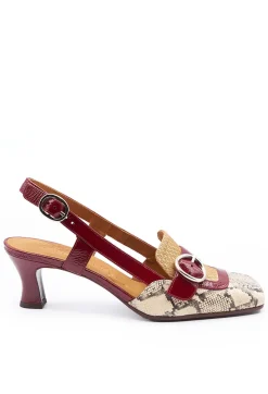Chie Mihara Heels^Snake Print Kitten Heel Sandal