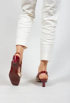 Chie Mihara Heels^Snake Print Kitten Heel Sandal