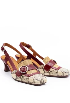Chie Mihara Heels^Snake Print Kitten Heel Sandal