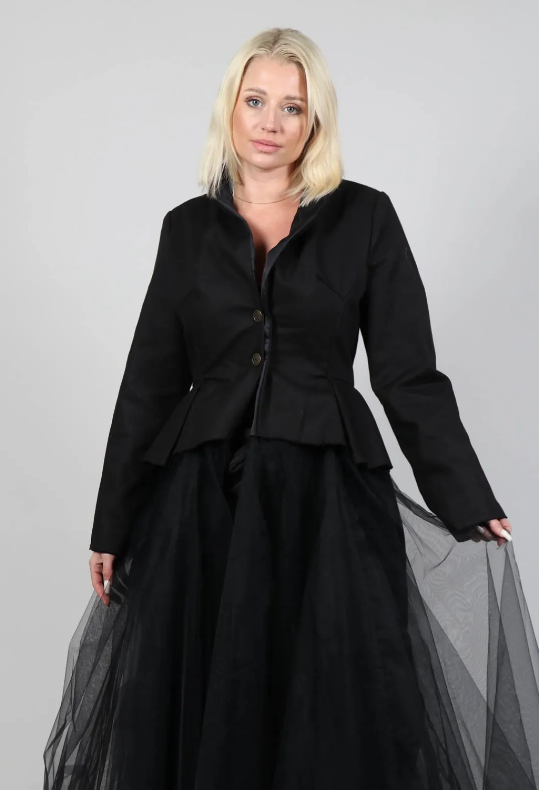 Another Archive Jackets^Snow Dark Long Blazer Tulle