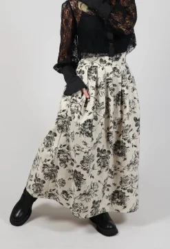 Another Archive Skirts^Soft Black Flower Pleated Skirt