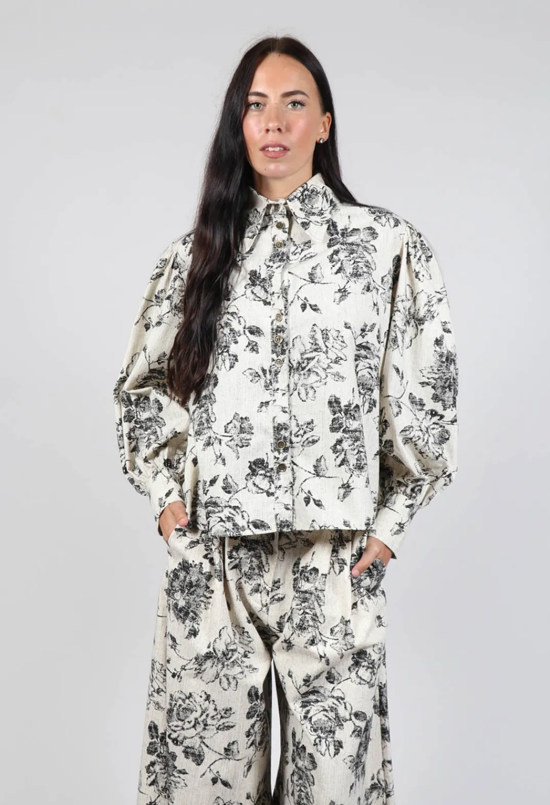 Another Archive Shirts & Blouses^Soft Black Flower Shirt