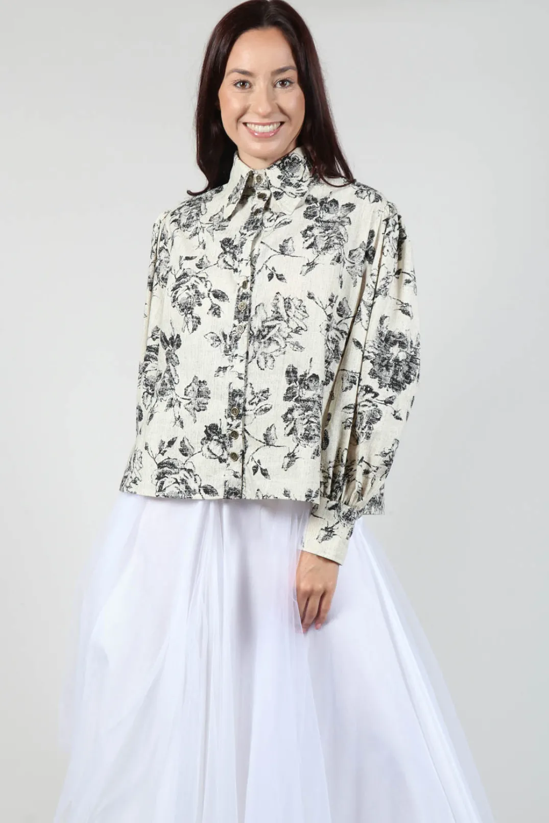 Another Archive Shirts & Blouses^Soft Black Flower Shirt