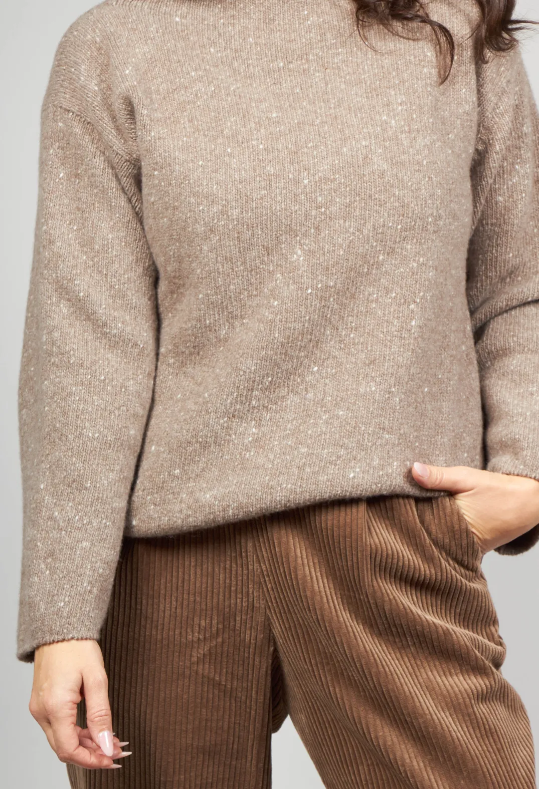 EastByEastWest Jumpers^Somerset Cashmere Blend Jumper in Latte