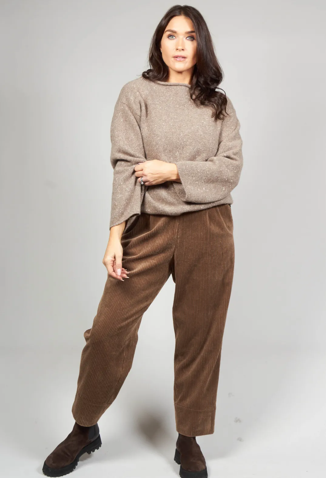 EastByEastWest Jumpers^Somerset Cashmere Blend Jumper in Latte