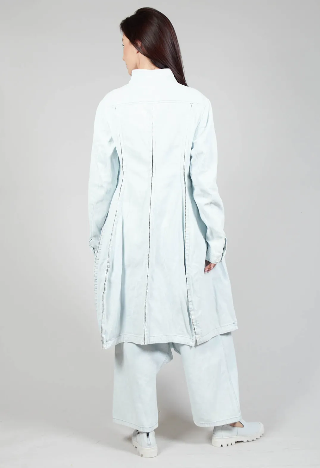 Rundholz Mainline Coats^Split Sleeve Coat in Light Blu Jeans