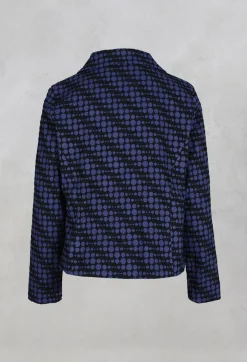 Out of Xile Jackets^Spotty Jacquard Short Jacket with Button Front in Blueberry