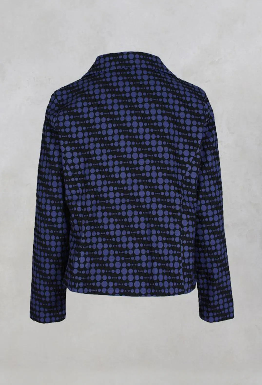 Out of Xile Jackets^Spotty Jacquard Short Jacket with Button Front in Blueberry