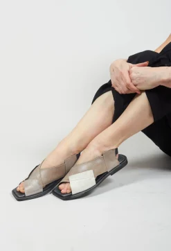 Papucei Flats^Square Toe Seamus Flat in Beige