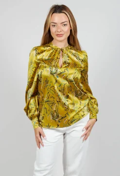 Dea Kudibal Shirts & Blouses^Stacy Blouse with Volume Sleeves in Anthurium Canary