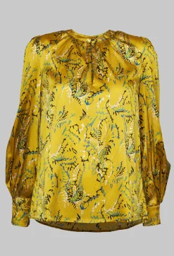 Dea Kudibal Shirts & Blouses^Stacy Blouse with Volume Sleeves in Anthurium Canary