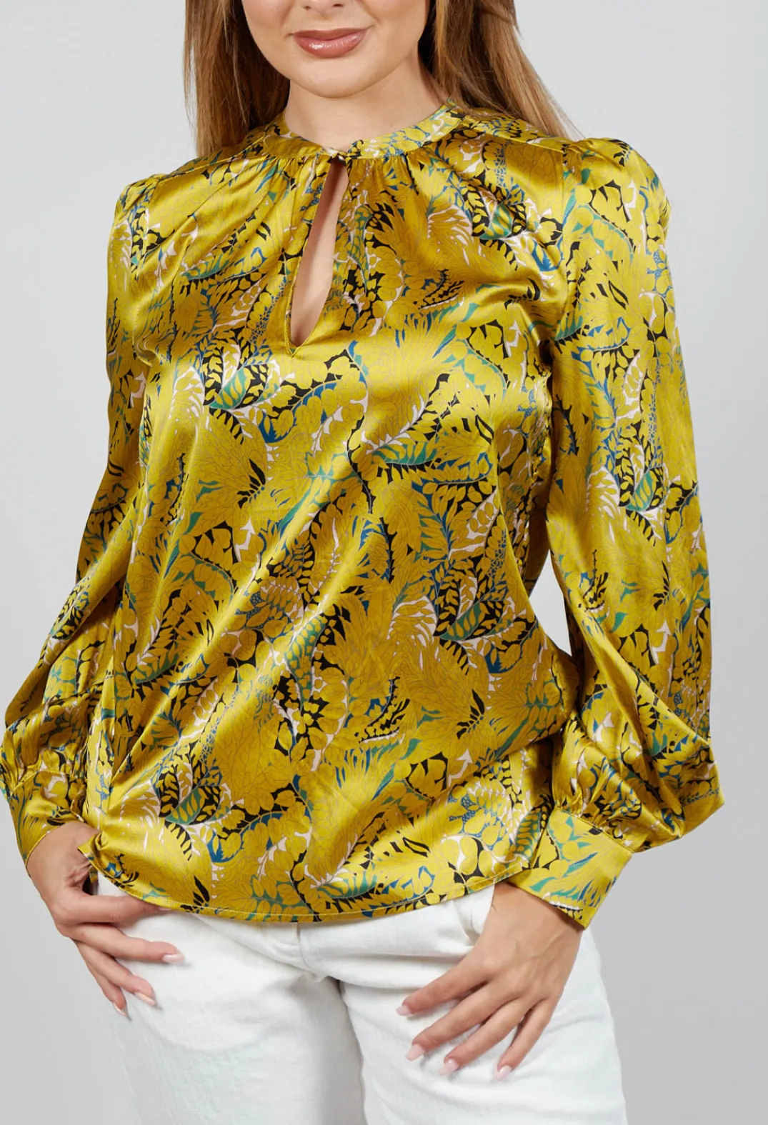 Dea Kudibal Shirts & Blouses^Stacy Blouse with Volume Sleeves in Anthurium Canary