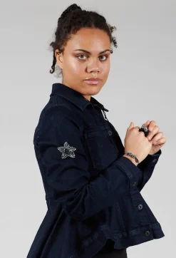 Pluslavie Brooches^Star Shape Beaded Accessory Patch in Silver