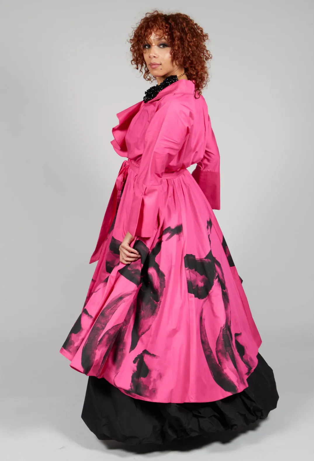 Bize Dresses^Statement Collar Dress in Pink