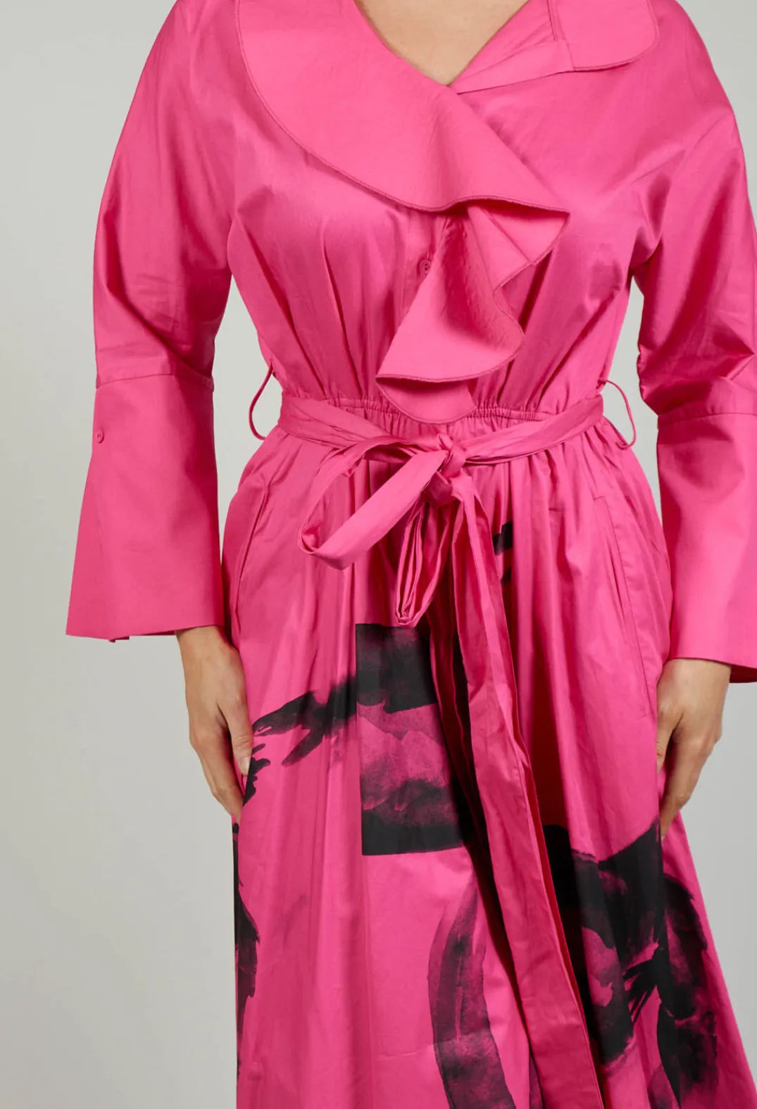Bize Dresses^Statement Collar Dress in Pink