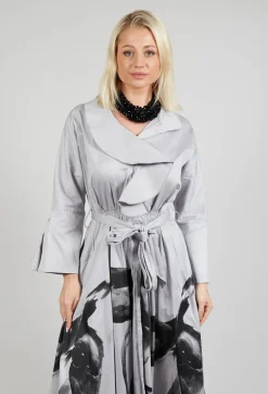 Bize Dresses^Statement Collar Dress in Grey