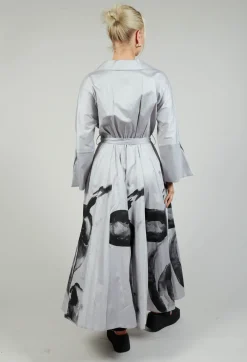 Bize Dresses^Statement Collar Dress in Grey