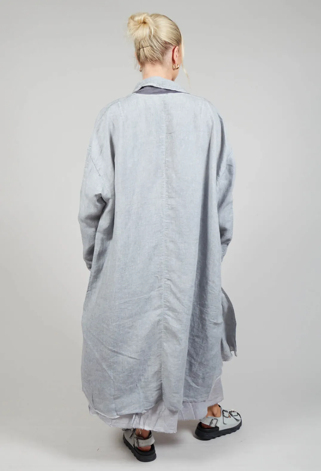 Umit Unal Coats^Stitch Cotton Overcoat in Original Grey