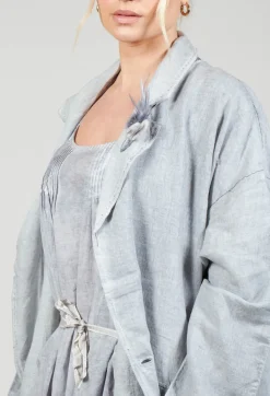 Umit Unal Coats^Stitch Cotton Overcoat in Original Grey