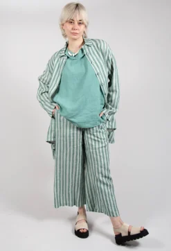 Thing Tops^Stitch Detail Linen Vest Top in Teal