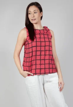 Thing Tops^Stitch Detail Vest Top in Chili