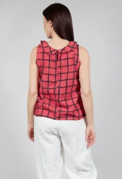 Thing Tops^Stitch Detail Vest Top in Chili