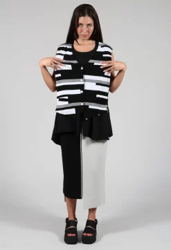 Philomena Christ Skirts^Stitch Pencil Skirt in Black and Silver