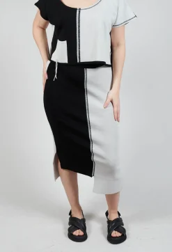 Philomena Christ Skirts^Stitch Pencil Skirt in Black and Silver