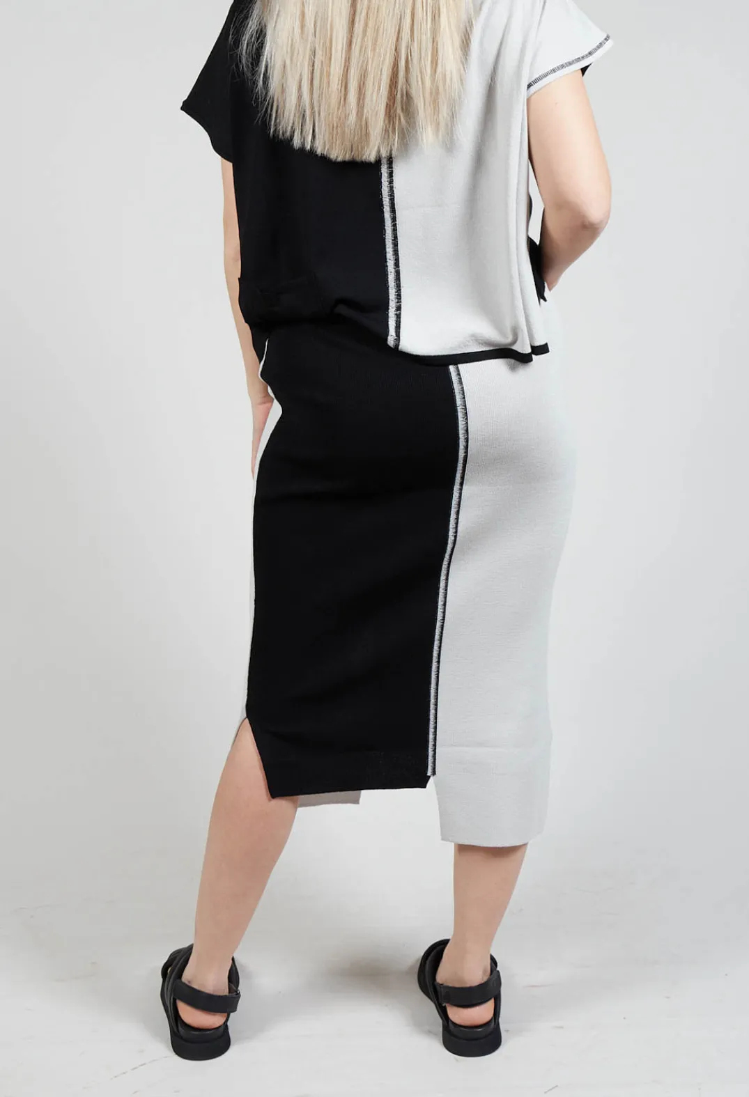 Philomena Christ Skirts^Stitch Pencil Skirt in Black and Silver