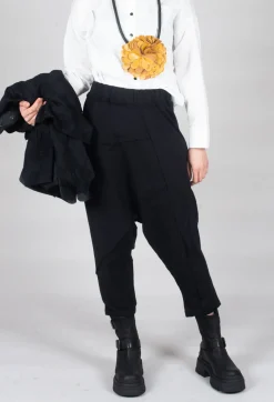 Bread and Butter Trousers^Stitched Cotton Trouers in Black