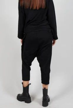 Bread and Butter Trousers^Stitched Cotton Trouers in Black