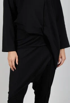 Bread and Butter Trousers^Stitched Cotton Trouers in Black