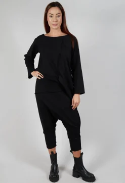 Bread and Butter Trousers^Stitched Cotton Trouers in Black