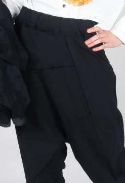 Bread and Butter Trousers^Stitched Cotton Trouers in Black