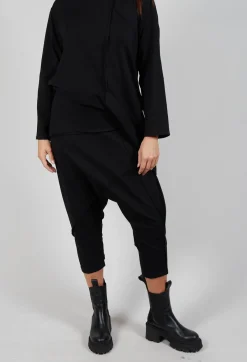 Bread and Butter Trousers^Stitched Cotton Trouers in Black