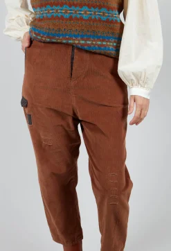 Umit Unal Trousers^Straight Leg Cord Trousers in Brown
